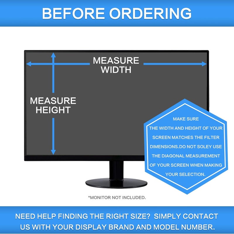 ZOEGAA 23.8 Inch Computer Privacy Screen Filter for 16:9 Widescreen Computer Monitor 20.75"x11.68", Computer Screen Privacy 23.8 inch and Anti Blue Light Anti Glare Protector - Image 2